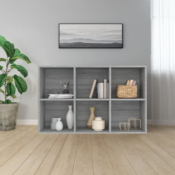 vidaXL Bokhylla/skänk rökfärgad Grå Sonoma 66x30x98 cm konstruerat trä