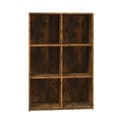 Miniatyrbilde 10 av 11: vidaXL Bokhylle/skjenk røkt eik 66x30x98 cm konstruert tre