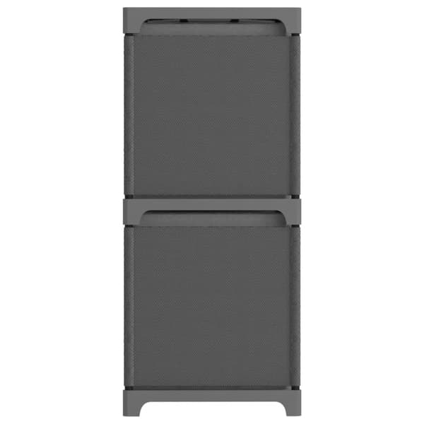 vidaXL Display reol med 5 rum og kasser 103x30x72,5 cm stof grå