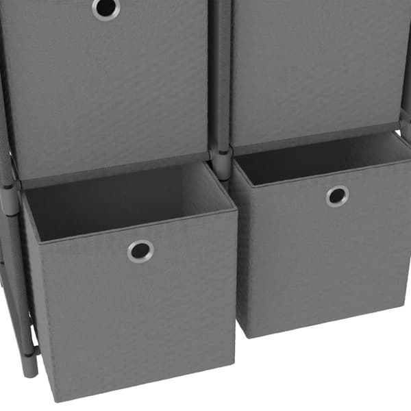 vidaXL Display reol med 5 rum og kasser 103x30x72,5 cm stof grå