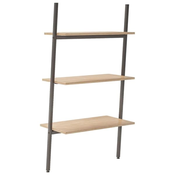 vidaXL stigereol med 3 hylder 64x34x116 cm lysebrun og sort