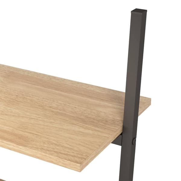 vidaXL stigereol med 3 hylder 64x34x116 cm lysebrun og sort