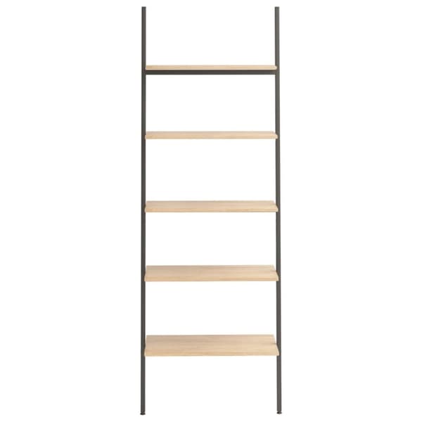 vidaXL stigereol med 5 hylder 64x34x185,5 cm lysebrun og sort