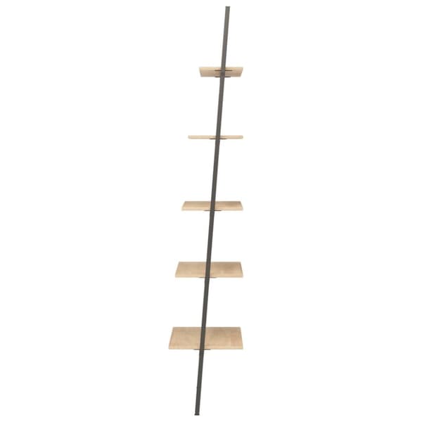 vidaXL stigereol med 5 hylder 64x34x185,5 cm lysebrun og sort