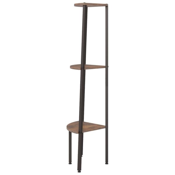 vidaXL stigereol med 3 hylder 45,5x31,5x120 cm mørkebrun og sort