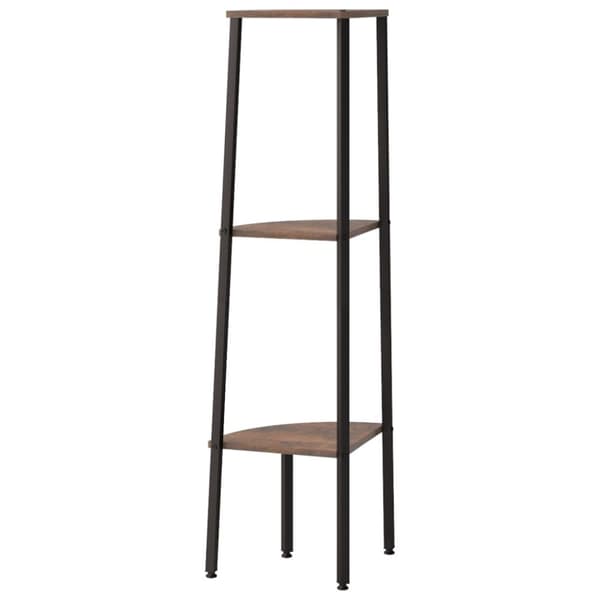 vidaXL stigereol med 3 hylder 45,5x31,5x120 cm mørkebrun og sort