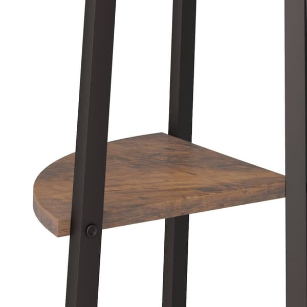 vidaXL stigereol med 3 hylder 45,5x31,5x120 cm mørkebrun og sort