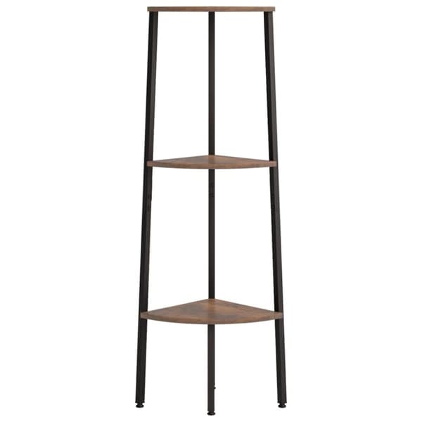 vidaXL stigereol med 3 hylder 45,5x31,5x120 cm mørkebrun og sort