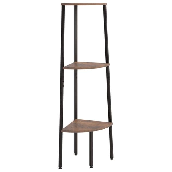 vidaXL stigereol med 3 hylder 45,5x31,5x120 cm mørkebrun og sort