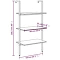 Miniatyrbillede 9 af 10: vidaXL stigereol med 3 hylder 64x35x120,5 cm sort