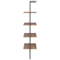 Miniatyrbillede 3 af 9: vidaXL stigereol med 4 hylder 64x35x152,5 cm mørkebrun og sort