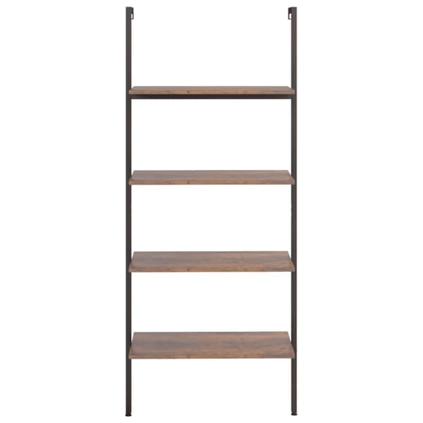 vidaXL stigereol med 4 hylder 64x35x152,5 cm mørkebrun og sort