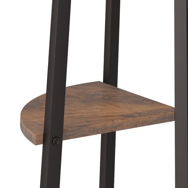 vidaXL stigereol med 4 hylder 45,5x31,5x150 cm mørkebrun og sort