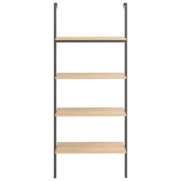 vidaXL stigereol med 4 hylder 64x35x152,5 cm lysebrun og sort