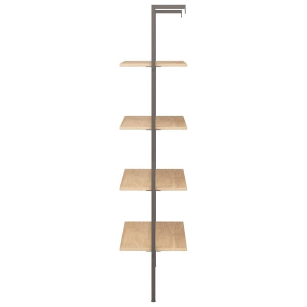 vidaXL stigereol med 4 hylder 64x35x152,5 cm lysebrun og sort