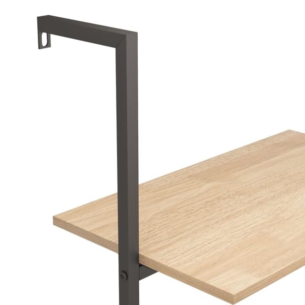 vidaXL stigereol med 4 hylder 64x35x152,5 cm lysebrun og sort