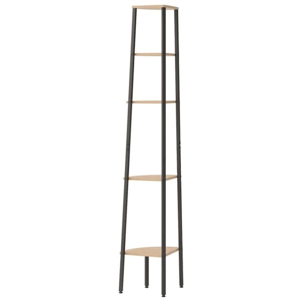 vidaXL stigereol med 5 hylder 45,5x31,5x180 cm lysebrun og sort
