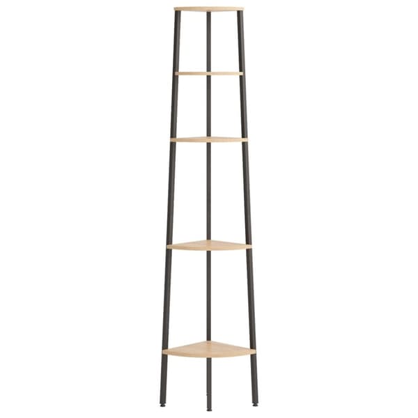 vidaXL stigereol med 5 hylder 45,5x31,5x180 cm lysebrun og sort
