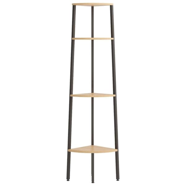 vidaXL stigereol med 4 hylder 45,5x31,5x150 cm lysebrun og sort