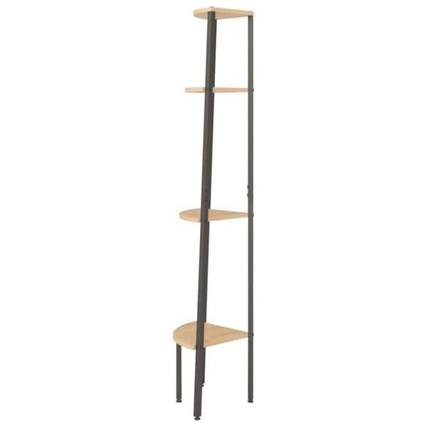 vidaXL stigereol med 4 hylder 45,5x31,5x150 cm lysebrun og sort