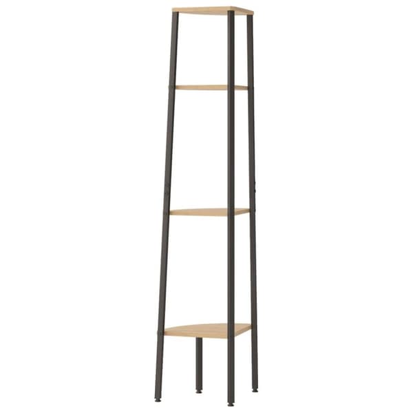 vidaXL stigereol med 4 hylder 45,5x31,5x150 cm lysebrun og sort