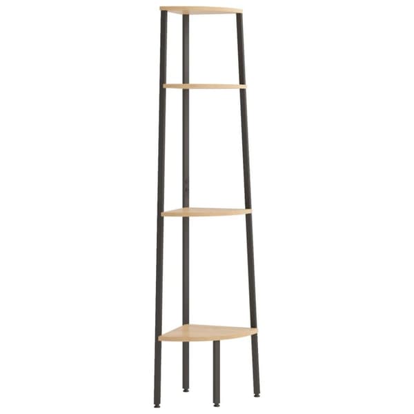 vidaXL stigereol med 4 hylder 45,5x31,5x150 cm lysebrun og sort