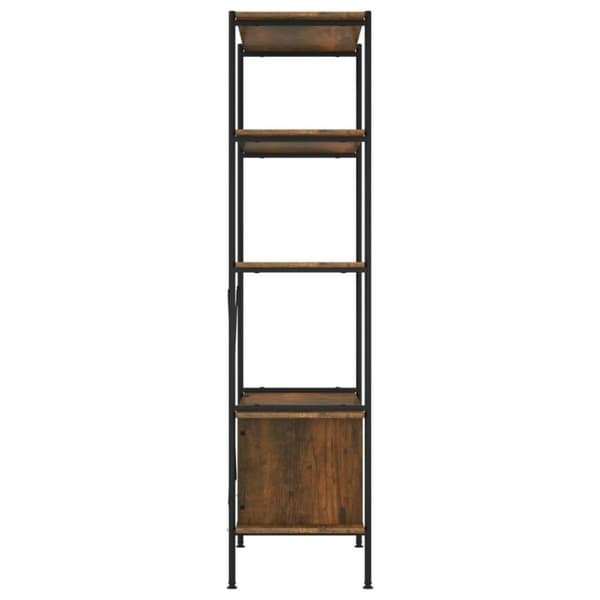 vidaXL reol med skab 80x40x163 cm 5 niveauer stål og konstrueret træ