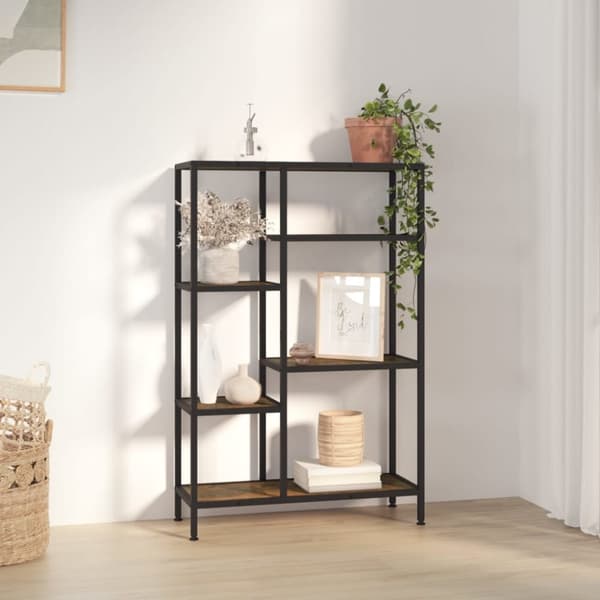 vidaXL bogreol 80x30x120 cm stål og konstrueret træ