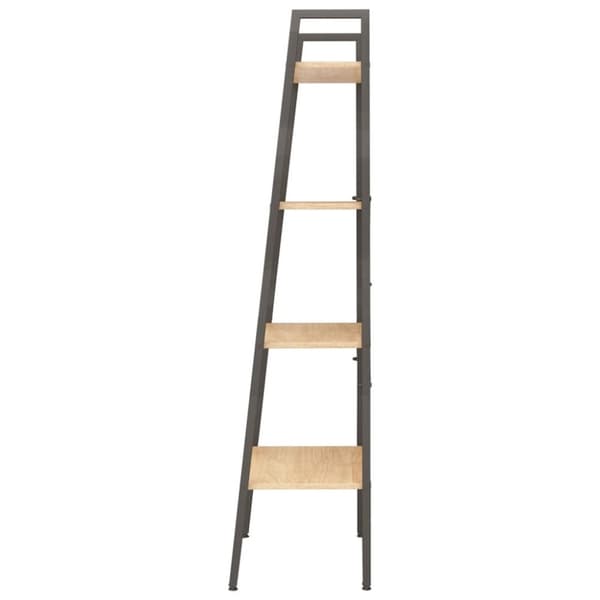 vidaXL stigereol med 4 hylder 56x35x140 cm lysebrun og sort