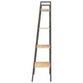 Miniatyrbillede 3 af 9: vidaXL stigereol med 4 hylder 56x35x140 cm lysebrun og sort