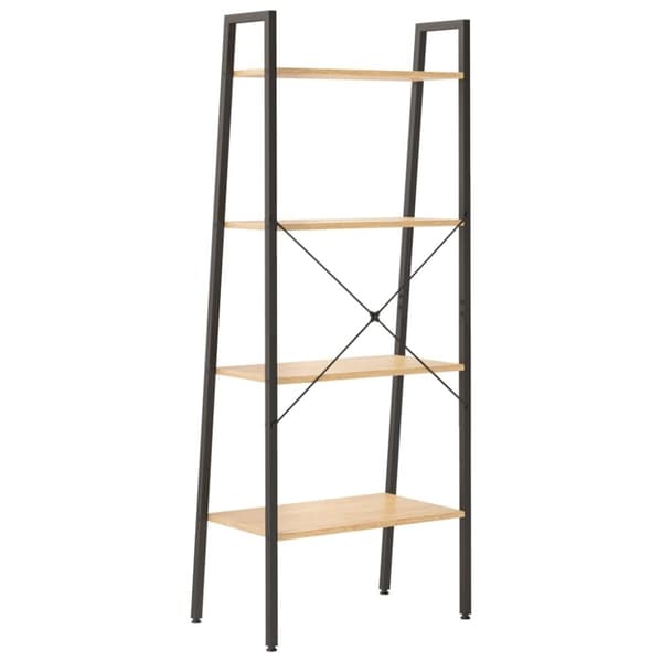 vidaXL stigereol med 4 hylder 56x35x140 cm lysebrun og sort