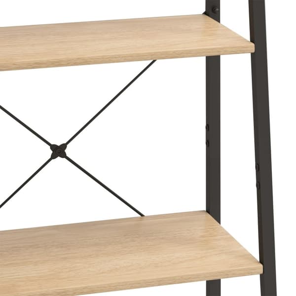 vidaXL stigereol med 4 hylder 56x35x140 cm lysebrun og sort