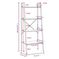 Miniatyrbillede 7 af 9: vidaXL stigereol med 4 hylder 56x35x140 cm lysebrun og sort