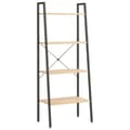 Miniatyrbillede 1 af 9: vidaXL stigereol med 4 hylder 56x35x140 cm lysebrun og sort
