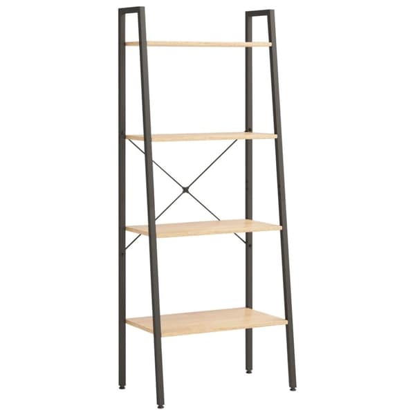 vidaXL stigereol med 4 hylder 56x35x140 cm lysebrun og sort