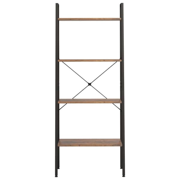 vidaXL stigereol med 4 hylder 56x35x140 cm mørkebrun og sort
