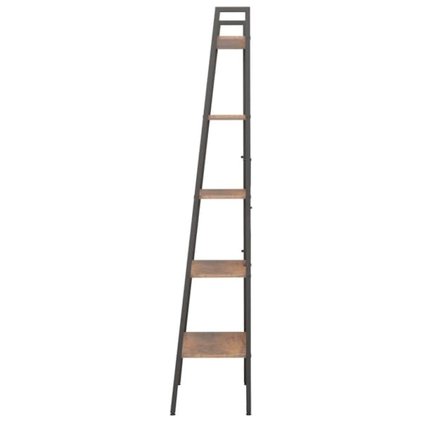 vidaXL stigereol med 5 hylder 56x35x174 cm mørkebrun og sort