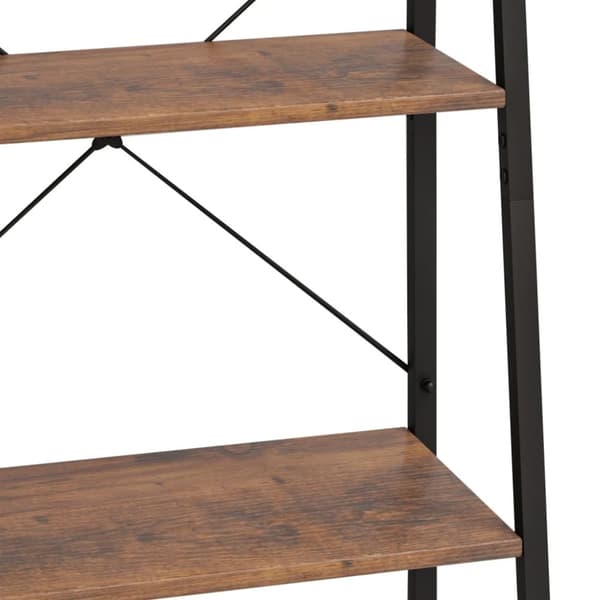 vidaXL stigereol med 5 hylder 56x35x174 cm mørkebrun og sort