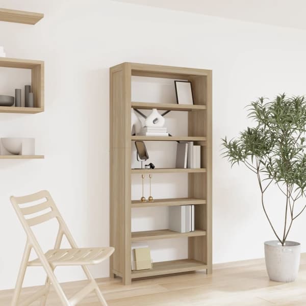 vidaXL bogreol med 6 hylder 80x30x170 cm massivt akacietræ