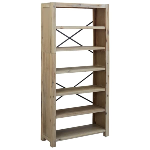 vidaXL bogreol med 6 hylder 80x30x170 cm massivt akacietræ