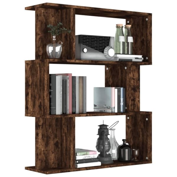 vidaXL bogreol/rumdeler 80x24x96 cm konstrueret træ røget egetræ