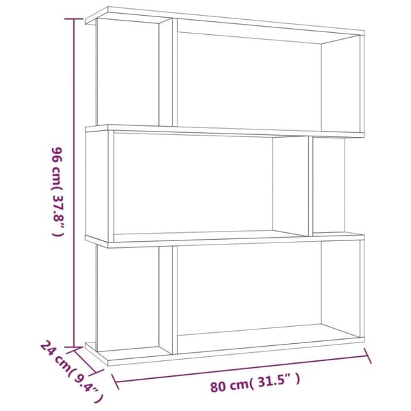 vidaXL bogreol/rumdeler 80x24x96 cm konstrueret træ røget egetræ