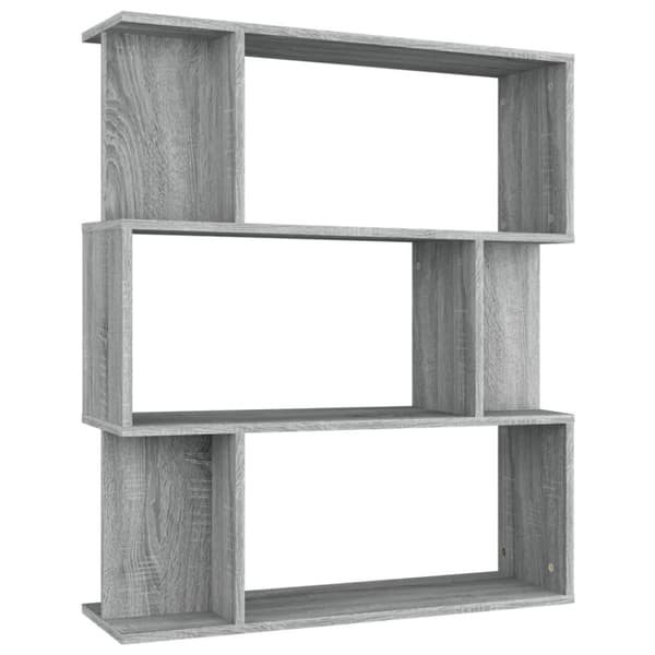 vidaXL bogreol/rumdeler 80x24x96 cm konstrueret træ grå sonoma-eg