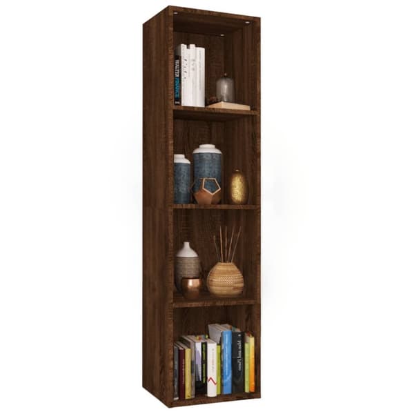 vidaXL bogreol/tv-skab 36x30x143 cm konstrueret træ brun egetræ