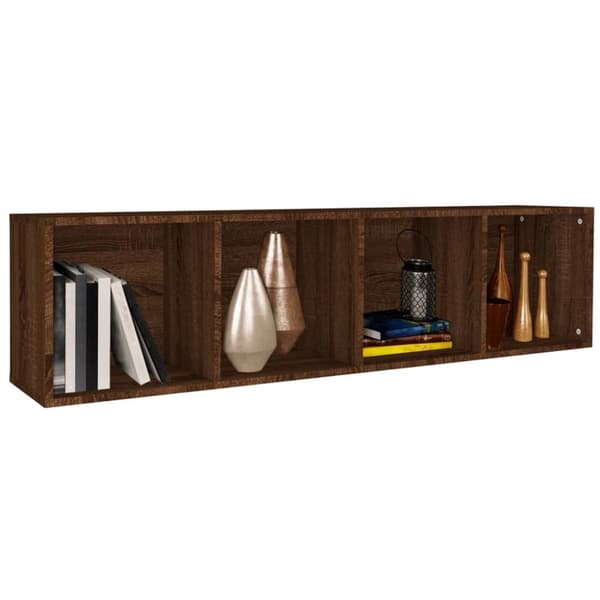 vidaXL bogreol/tv-skab 36x30x143 cm konstrueret træ brun egetræ