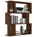 Miniatyrbillede 4 af 9: vidaXL bogreol/rumdeler 80x24x96 cm konstrueret træ brun eg