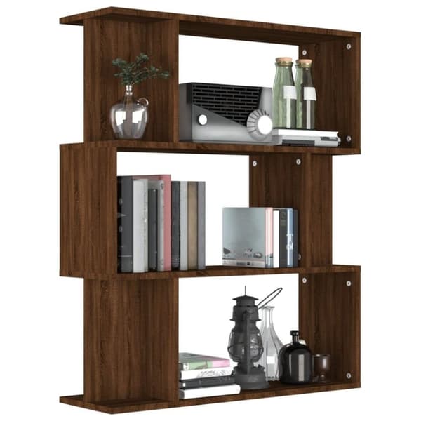 vidaXL bogreol/rumdeler 80x24x96 cm konstrueret træ brun eg