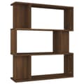 Miniatyrbillede 1 af 9: vidaXL bogreol/rumdeler 80x24x96 cm konstrueret træ brun eg