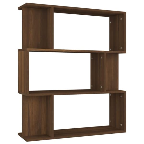 vidaXL bogreol/rumdeler 80x24x96 cm konstrueret træ brun eg
