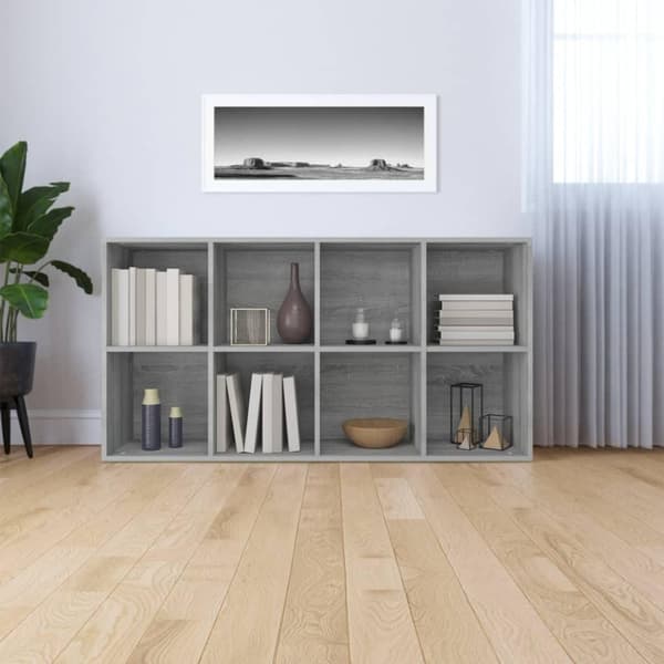 vidaXL bogreol/skænk 66x30x130 cm konstrueret træ grå sonoma-eg